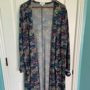 LuLaRoe Sarah Duster Cardigan Colorful Floral